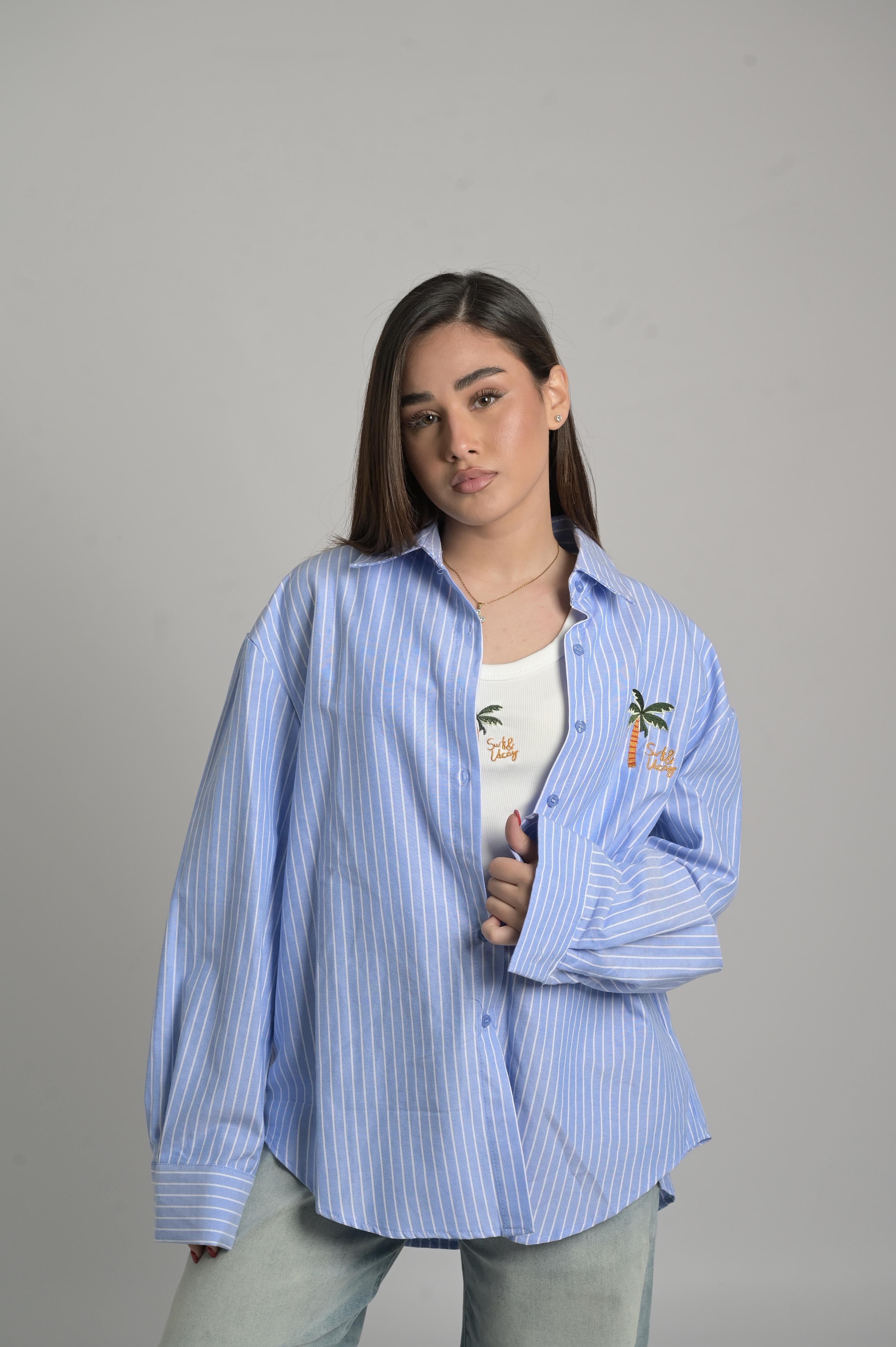 CAMICIA CON CANOTTA HAWAII RIGATA🌴✨
