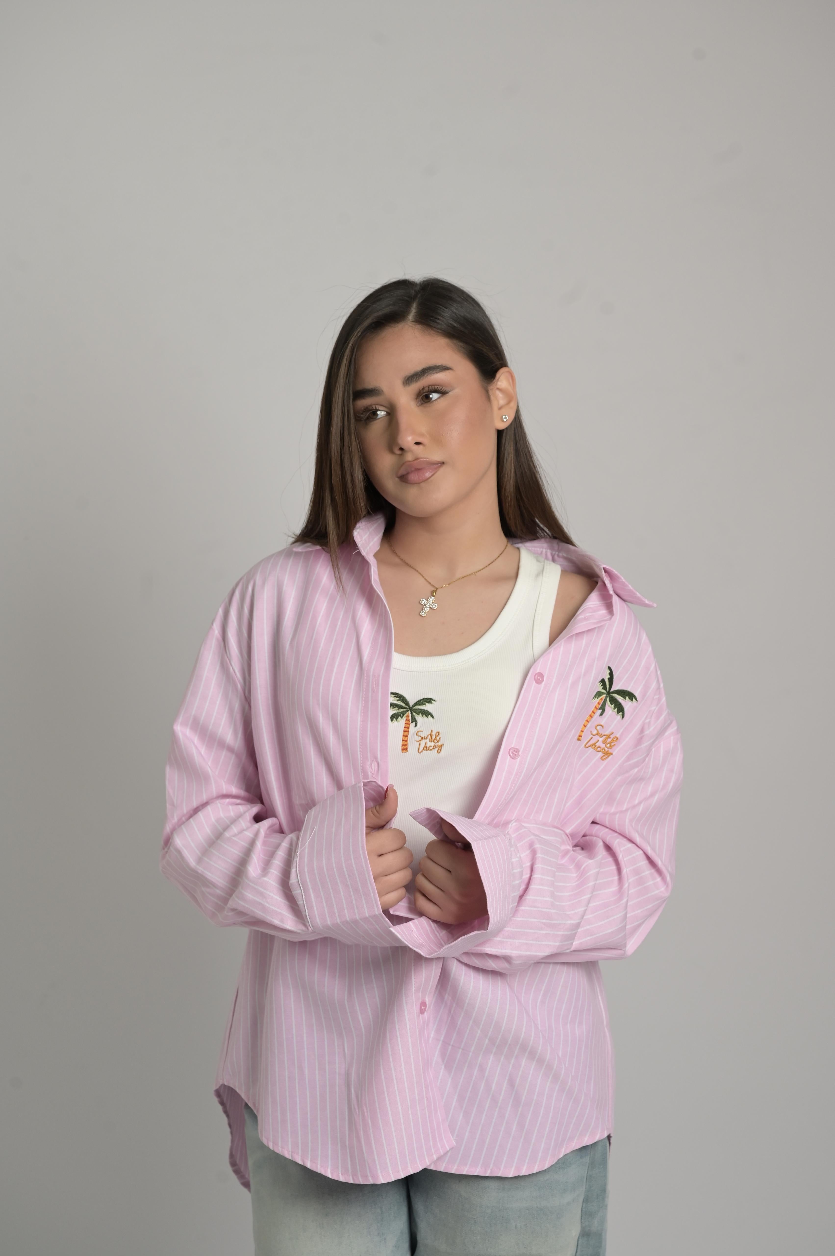 CAMICIA CON CANOTTA HAWAII RIGATA🌴✨